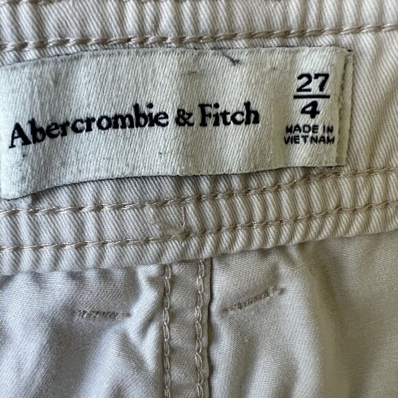 Vintage Abercrombie & Fitch Womens Y2K 27 US 4 Cream Utility Cargo Khaki Pants - Picture 12 of 14
